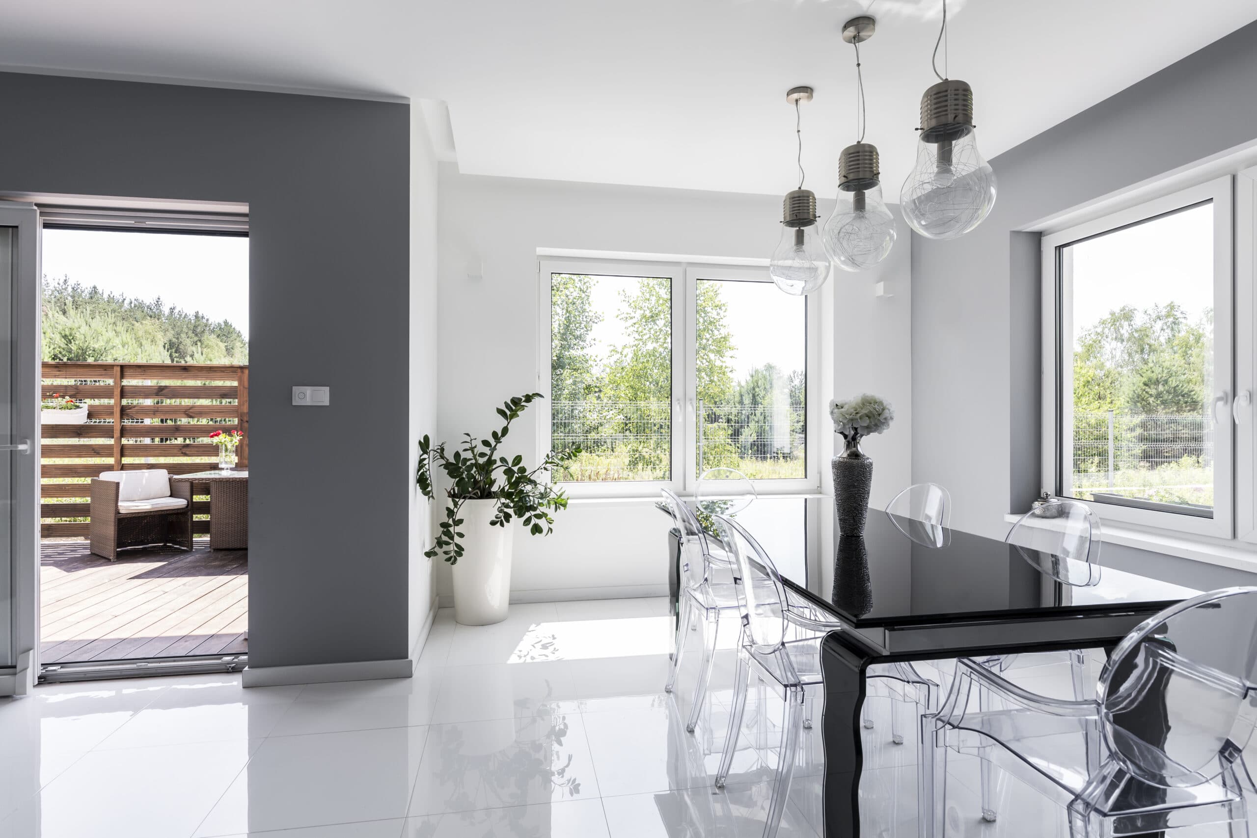 ENERGY STAR certified replacement windows in an Aurora dining area