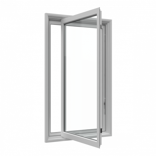 Vinyl Pro casement window with an outward-opening sash